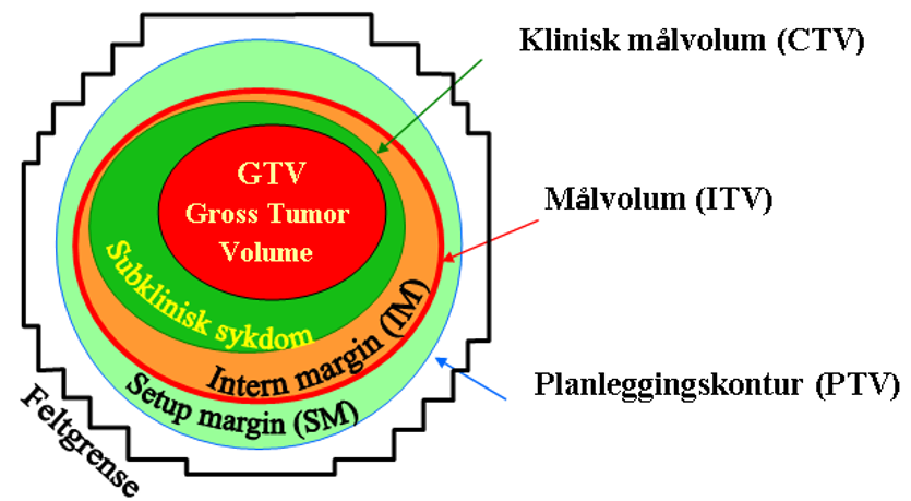 Figur 6.1	Skjematisk framstilling av volumer og marginer for definering av feltgrense. Gjengitt fra Levernes et al. (2003). I offentlig eie.